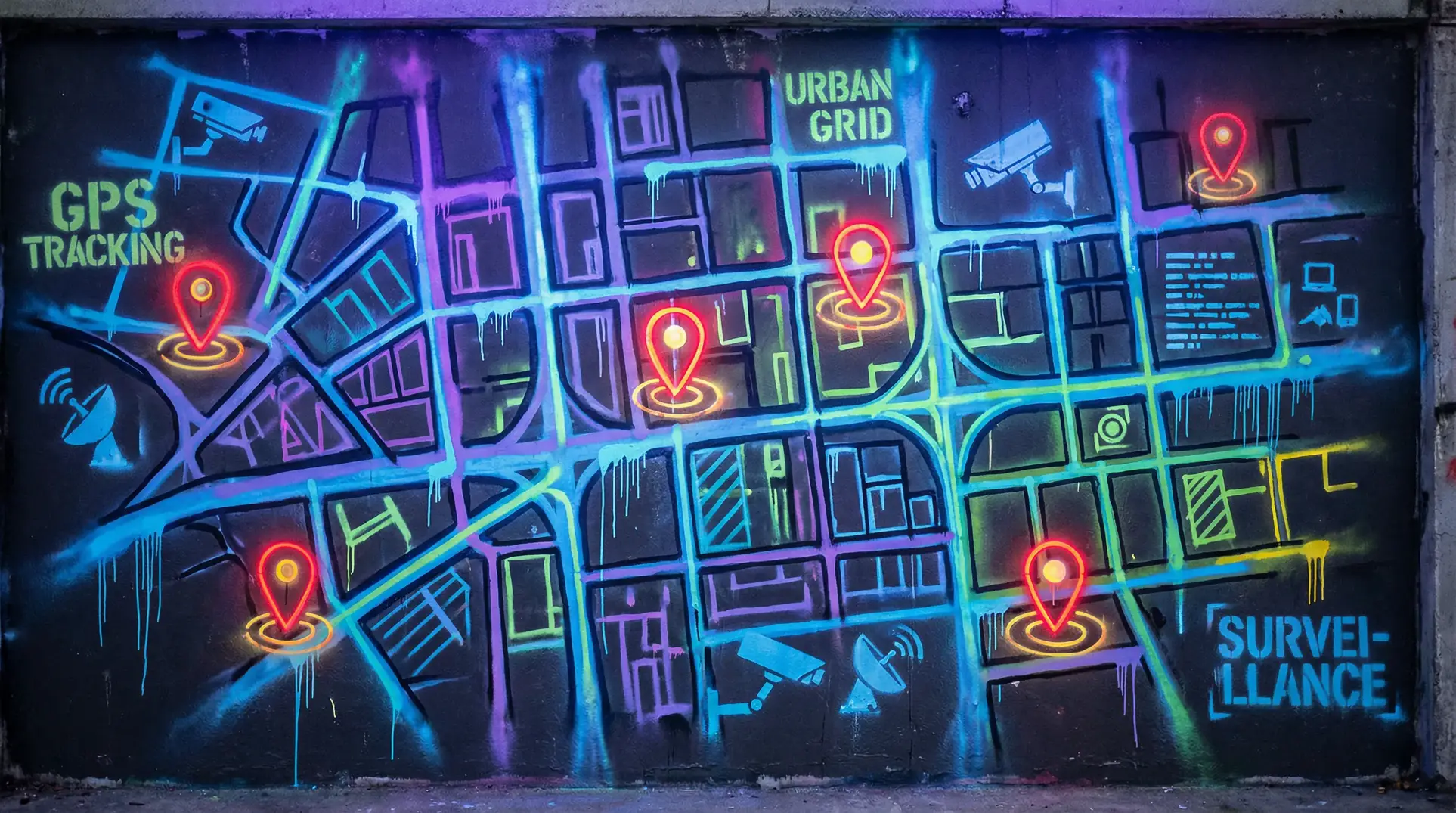 盘丝怎么加点 狗仔追踪地图 - 城市涂鸦风格